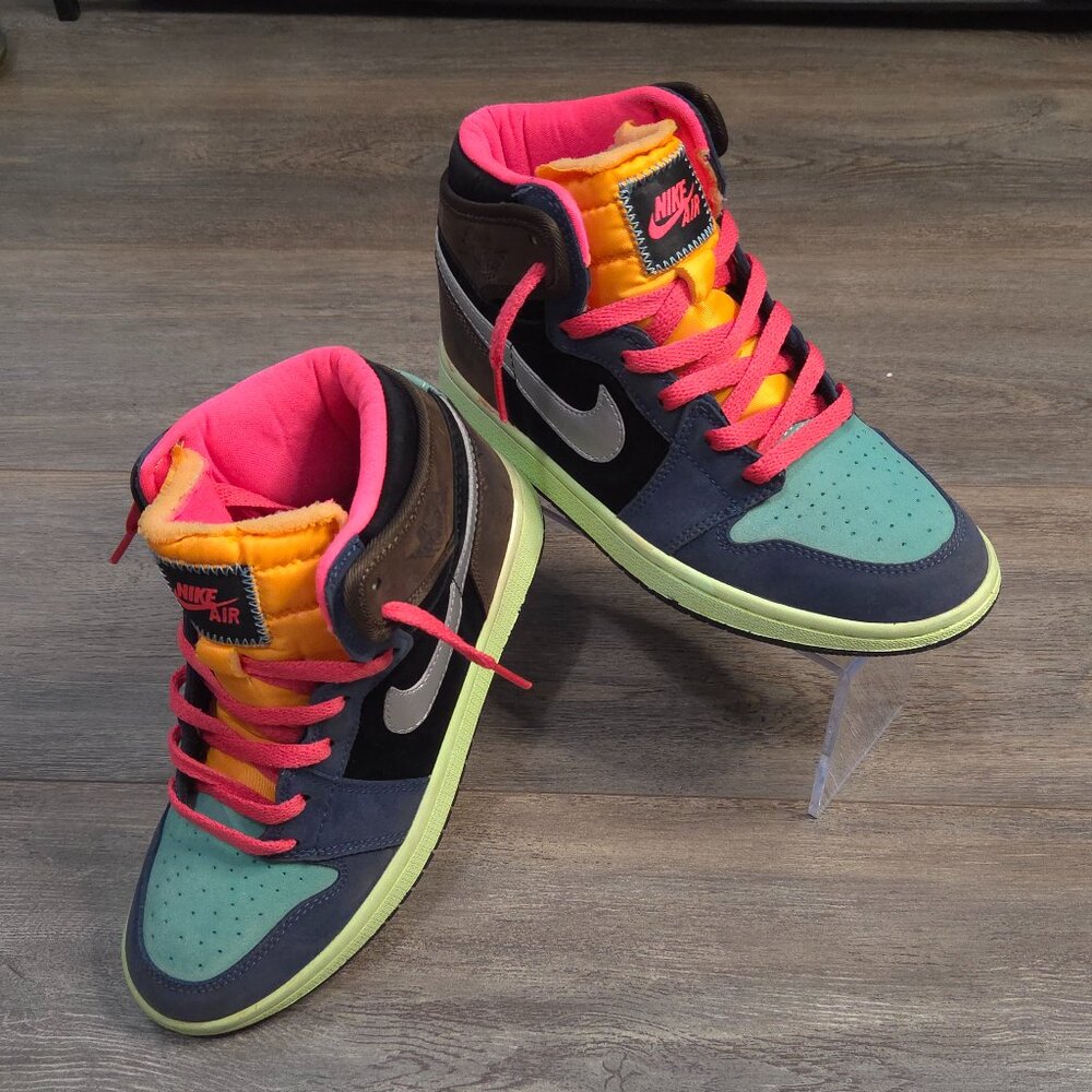 Nike Bio Hack Men’s Multicolor High-Top Sneakers — Teal, Pink & Yellow